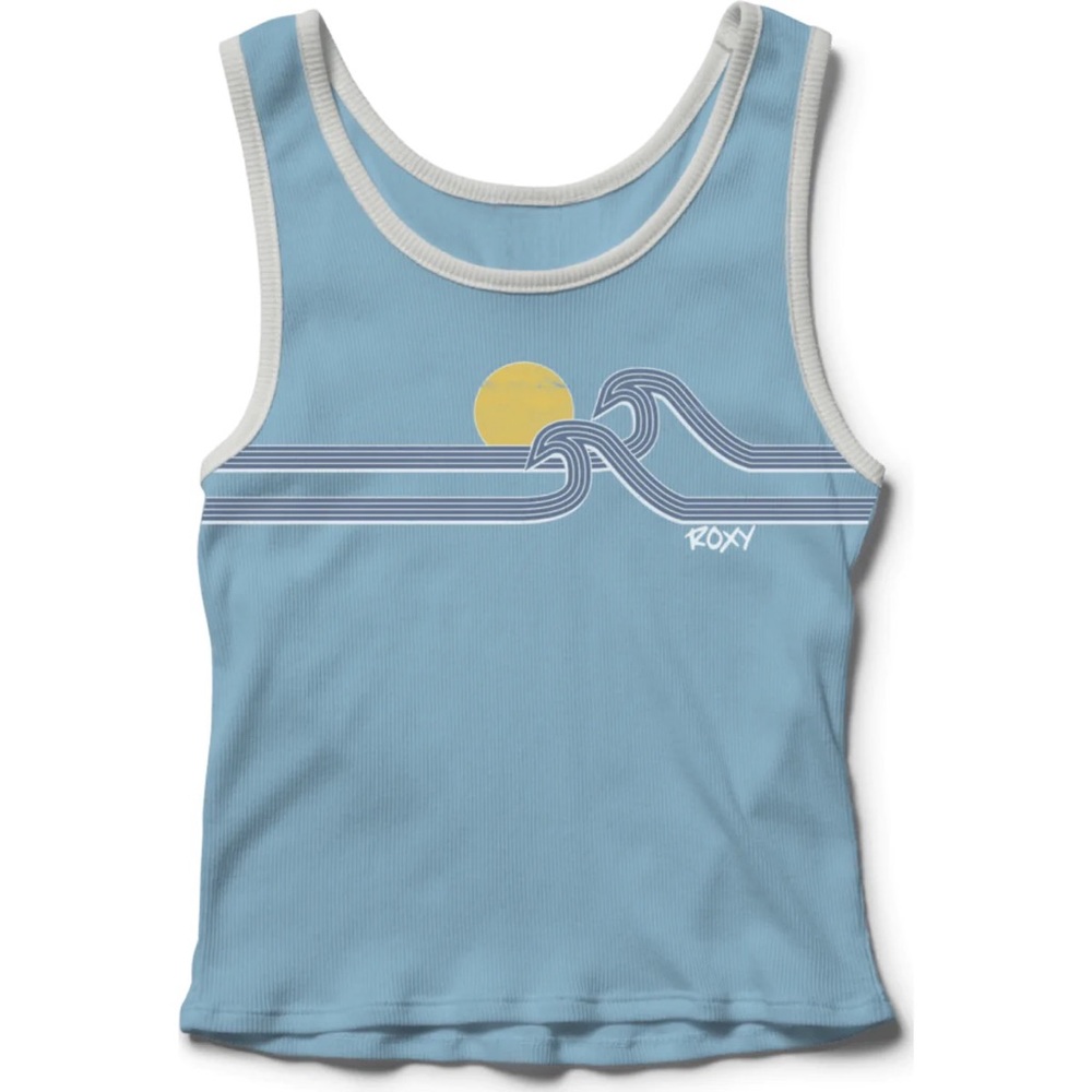 roxy blue double wave ringer tank